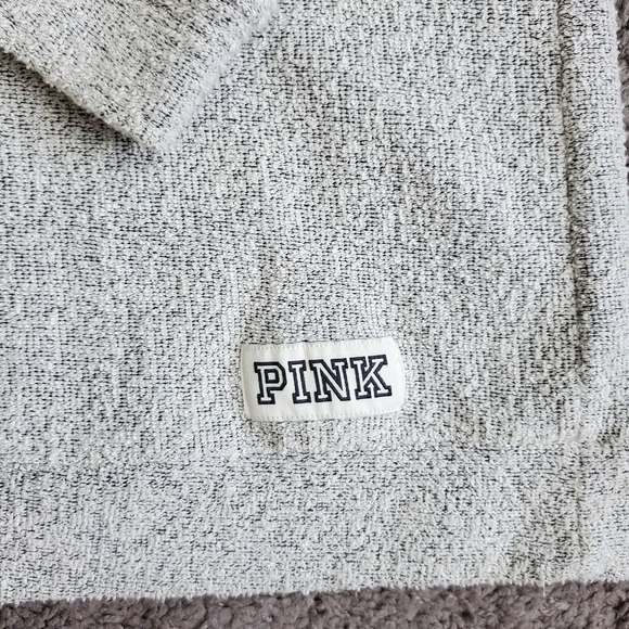 Victoria’s Secret Love PINK Terry Cloth Sweatshirt Light Gray Size Small Cozy - Picture 3 of 6